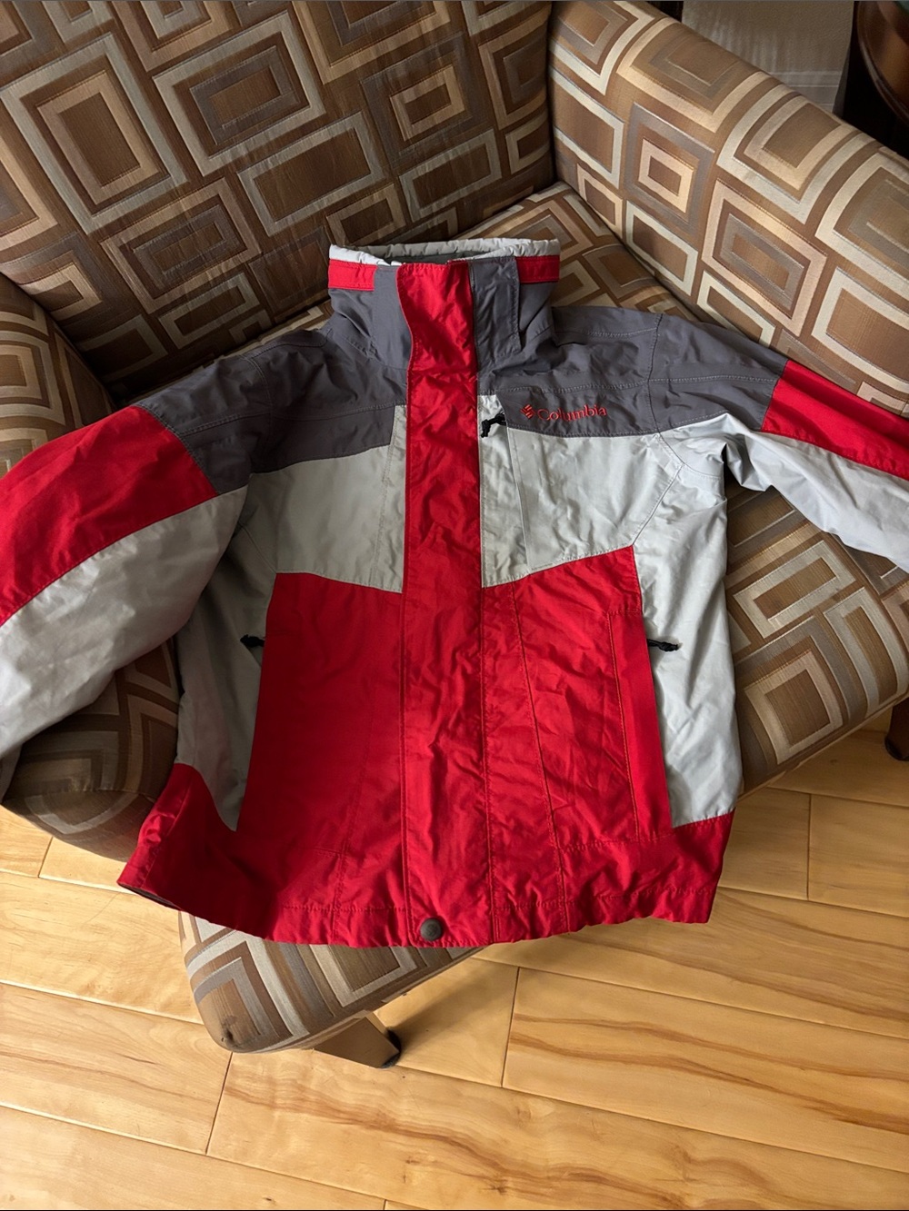 Columbia Boys Red, Gray & White Ski Jacket